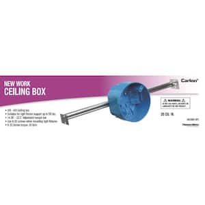 1-Gang 4 in. 20 cu. in. PVC New Work Electrical Ceiling Box with Large Hanger Bar (5 Pack)