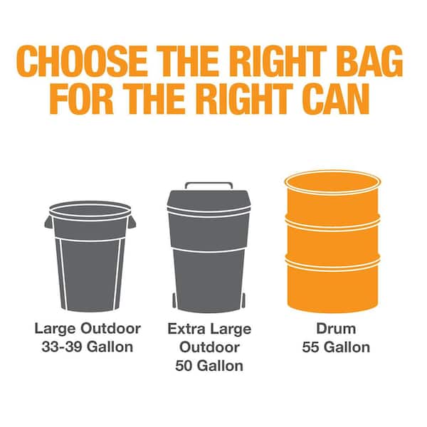 55 Gal. Clear Heavy-Duty Trash Bags Flap Tie Drum Liner (40-Count)
