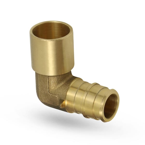 PLUMBFLEX 5/8 in. x 3/4 in. PEX A x Male Sweat Expansion Pex Elbow, Lead Free Brass 90° for Use in Pex A-Tubing