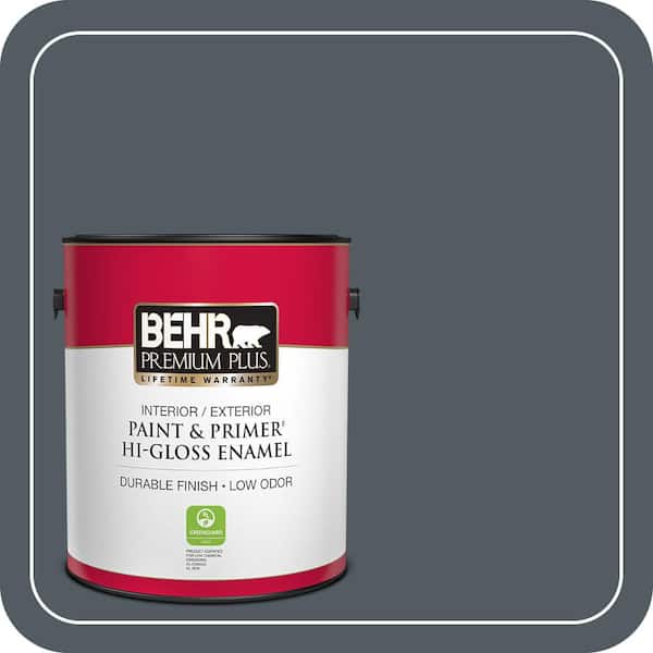 BEHR PREMIUM PLUS 1 gal. #PPU25-21 City Rain Hi-Gloss Enamel Interior/Exterior Paint & Primer