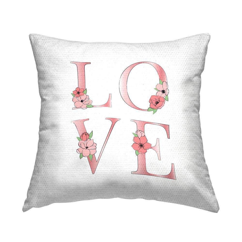 Blooming Love Letters Outdoor Printed Throw Pillow by Martina Pavlova price history on PriceWatchPro