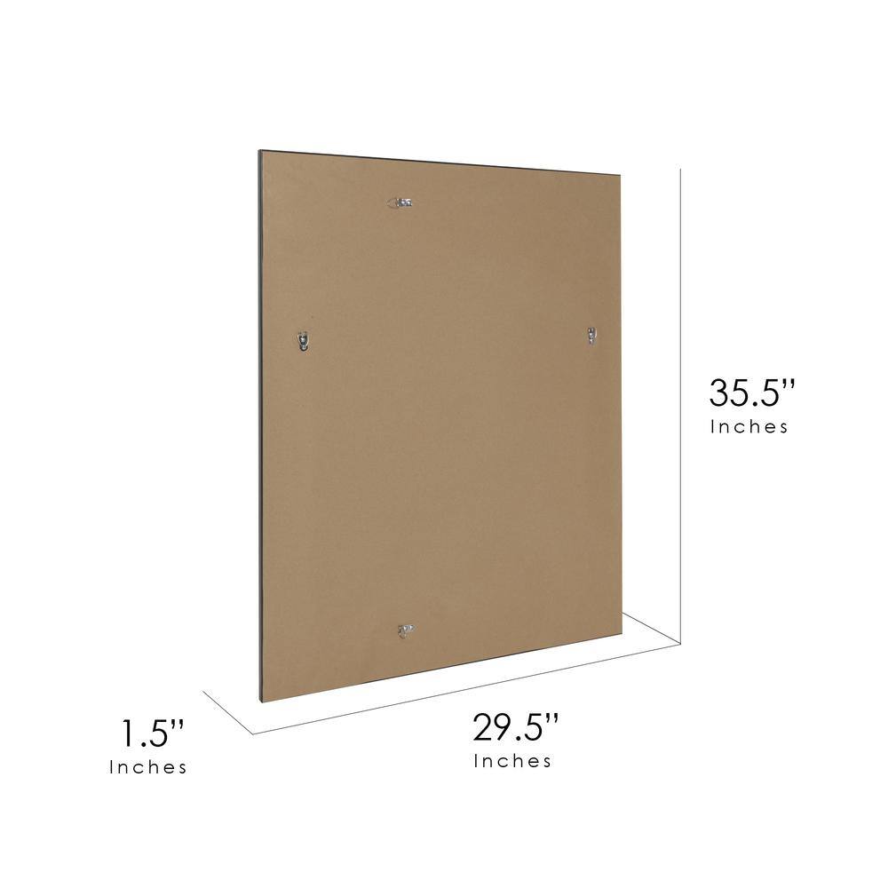 Bronze Rectangular Beveled Wall Mirror with Embossed Frame