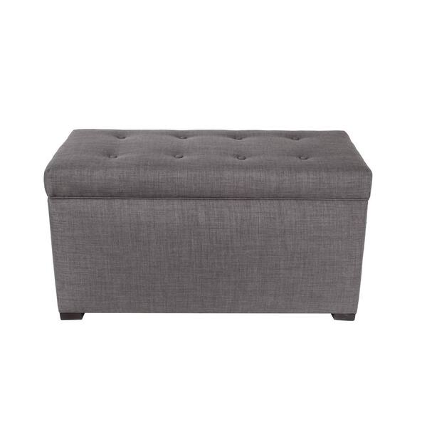 MJL Furniture Designs Angela HJM100 Gray/Red Tint Button Tufted Upholstered Storage Trunk