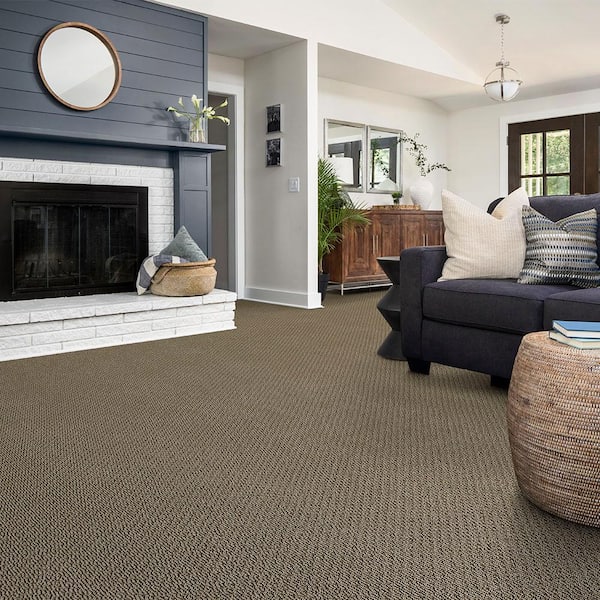 Lightbourne - Milk Chocolate - Brown 39.3 oz. Nylon Loop Installed Carpet