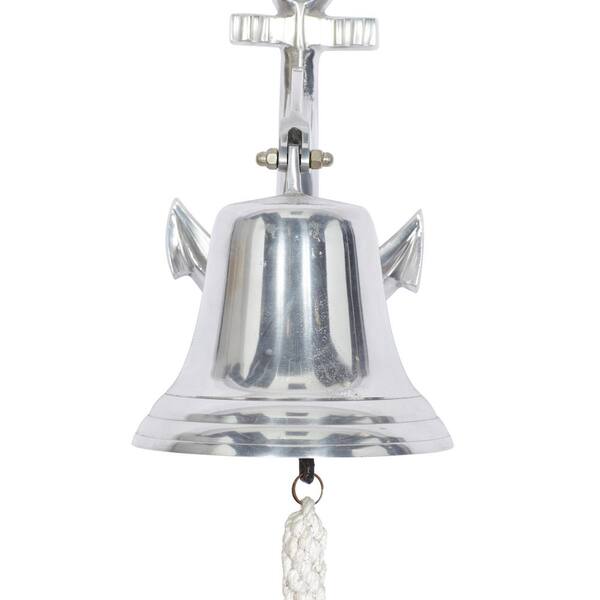 Litton Lane Aluminum Silver Bell Wall Decor with Anchor Backing