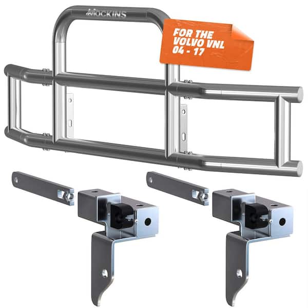 90-in. x 11.5-in. x 25.5-in. Steel Front Bumper Guard with Brackets for Volvo VNL 2004-2017