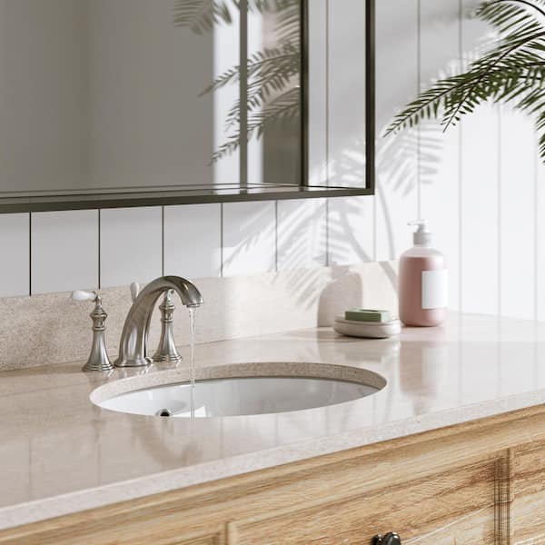 19-11/16 in. Oval Porcelain Ceramic Undermount Bathroom Sink in White with Overflow Drain