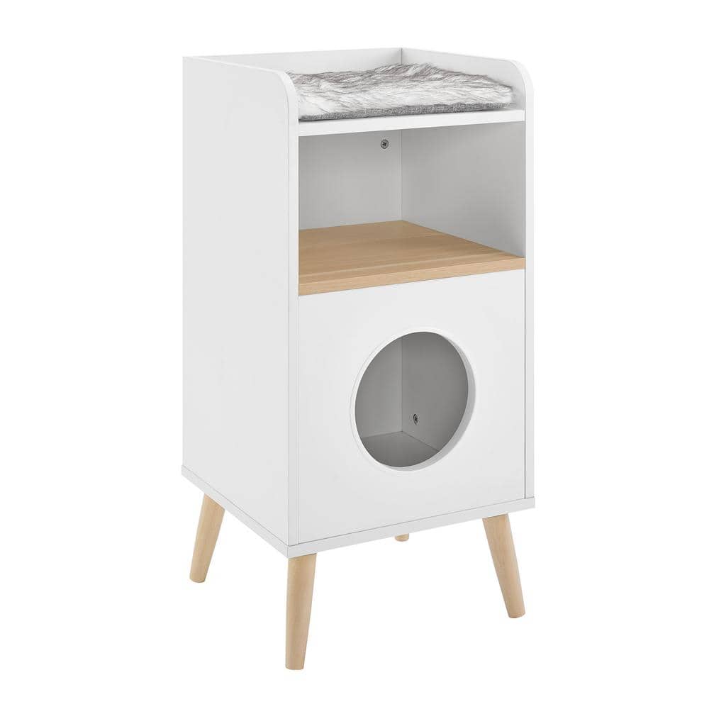 Becky 32 in. White Cat Tree Bookshelf