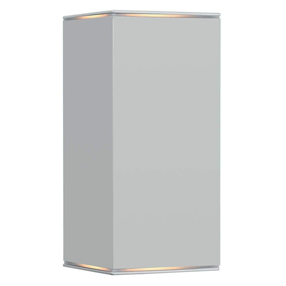 Eglo Tabo 1 4.25 in. W x 8 in. H 2-Light Silver Outdoor Wall Lantern Sconce with Clear Glass Shades -  88101A