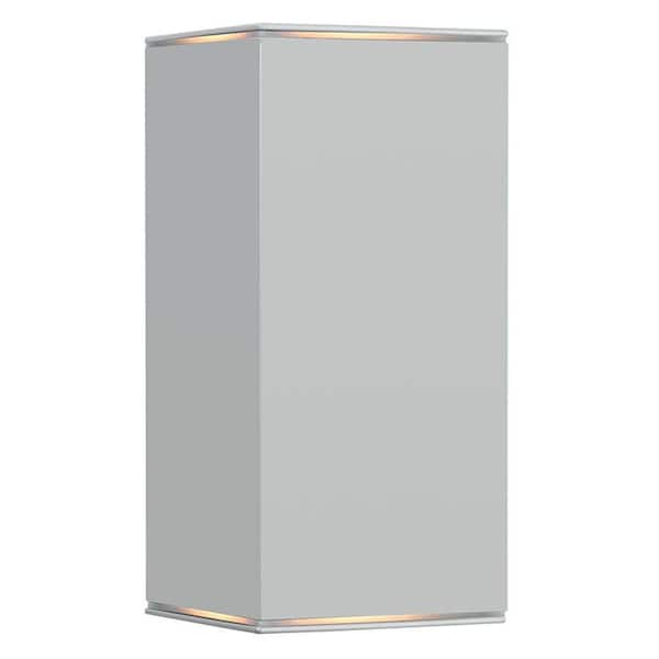 Eglo Tabo 1 4.25 in. W x 8 in. H 2-Light Silver Outdoor Wall Lantern Sconce with Clear Glass Shades
