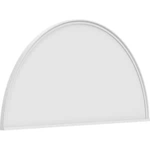 2 in. x 76 in. x 38 in. Half Round Smooth Architectural Grade PVC Pediment Moulding