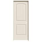 30 in. x 80 in. Santa Fe Primed Left-Hand Smooth Solid Core Molded Composite MDF Single Prehung Interior Door