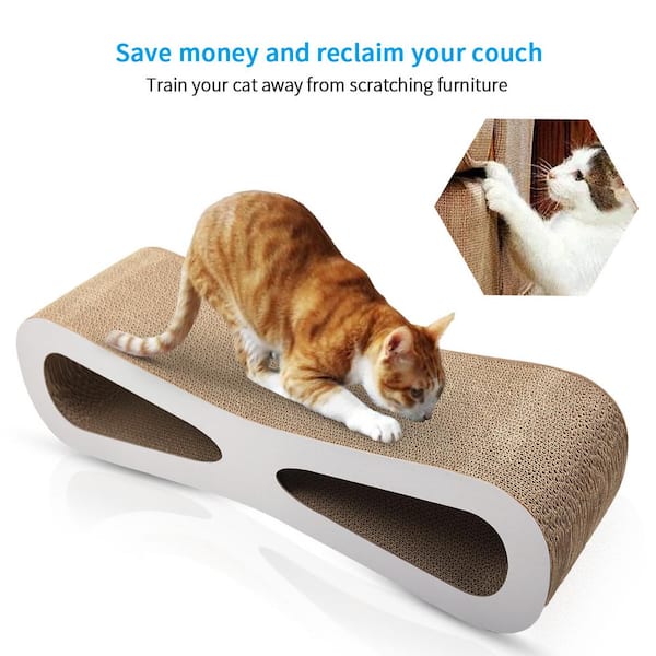 Cat Pet Scratcher Lounge Post Furniture Play Rest Sleep Cardboard with Catnip 