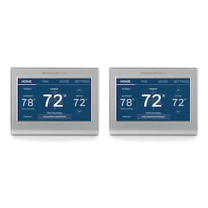 Wi-Fi Smart Color 7-Day Programmable Smart Thermostat with Color-Changing Touchscreen Display (2-Pack)