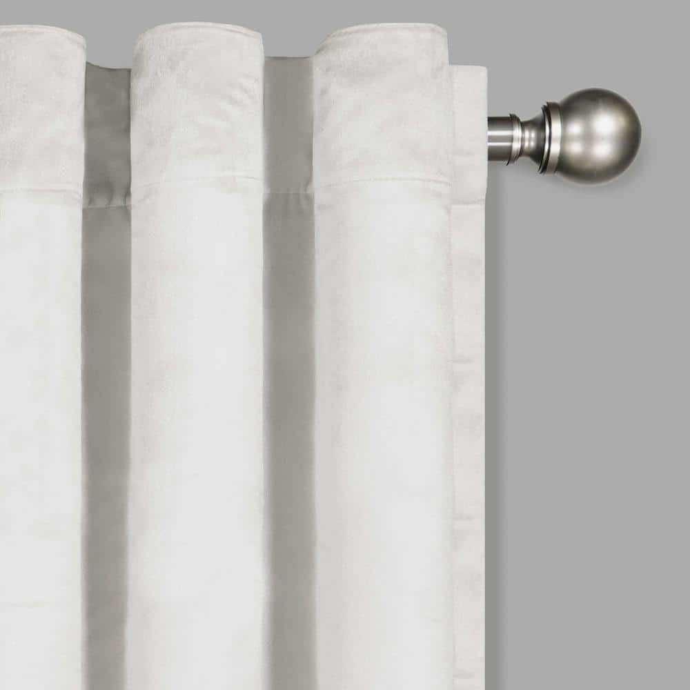 Snow Velvet Blackout Rod Pocket Curtain Panel, 50" W x 84" L