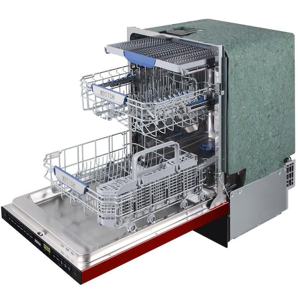 24-in. Top control Dishwasher Built-In Tall Tub with Third Rack in Stainless Steel with 47dBA, Red Door, ENERGY STAR