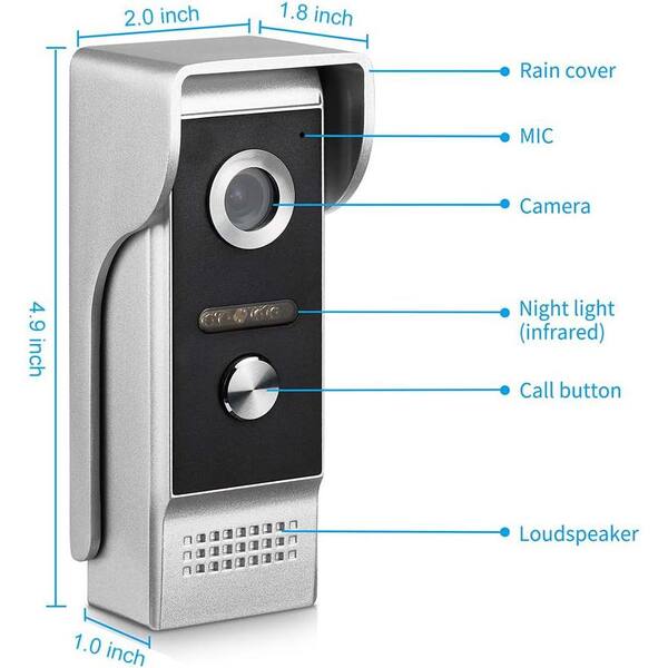 Vrbgify Video Intercom System, 7 Inches Monitor Wired Video Vrbgify Video Intercom System, 7 Inches Monitor Wired Video
