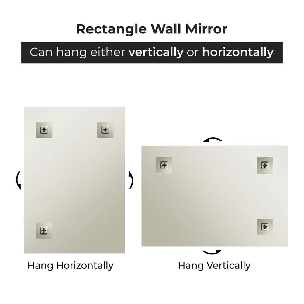 Sleek 18" x 40" Frameless Rectangular Polished Wall Mirror
