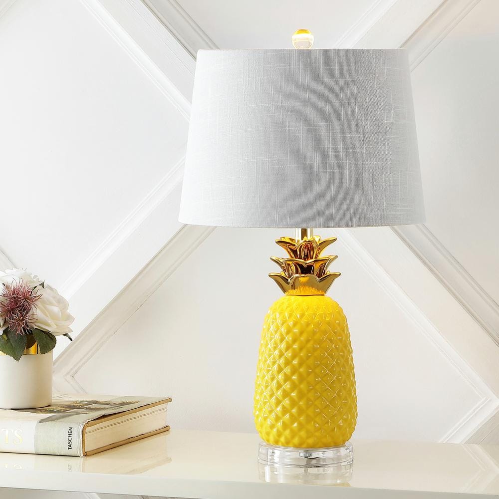 JONATHAN Y Pineapple 23 in. Classic Vintage Ceramic LED Table Lamp