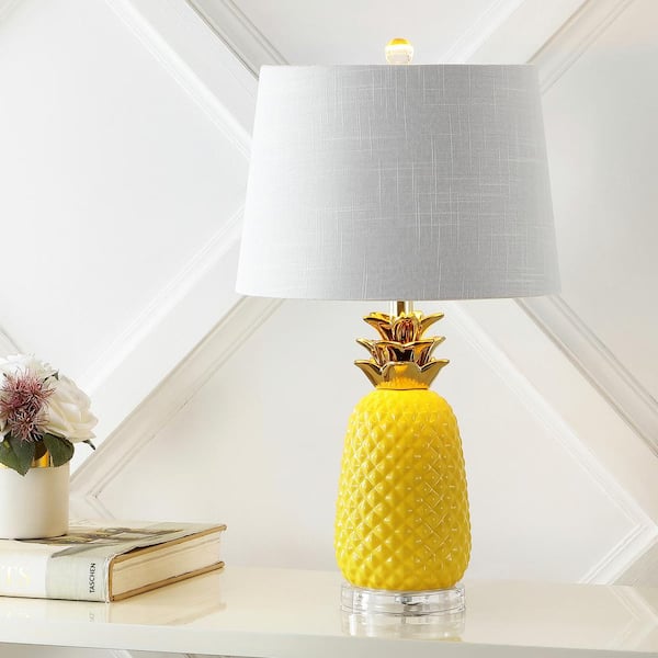JONATHAN Y Pineapple 23 in. Classic Vintage Ceramic LED Table Lamp
