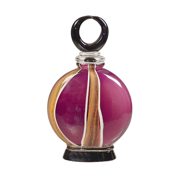 Dale Tiffany Melrose 12.5 in. Multi-Colored Perfume Bottle with Hand Blown Art Glass Style