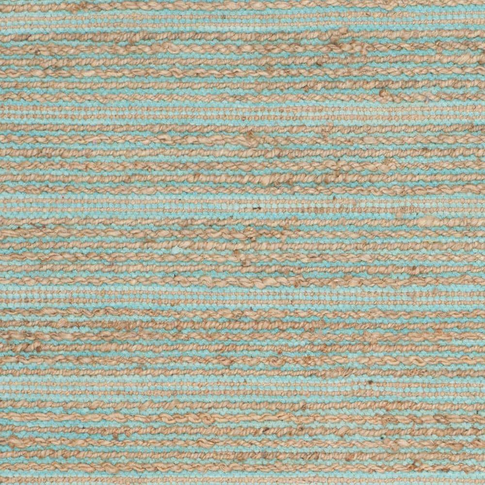 Hand-Knotted Coastal Charm Blue Cotton Area Rug, 4' x 6'