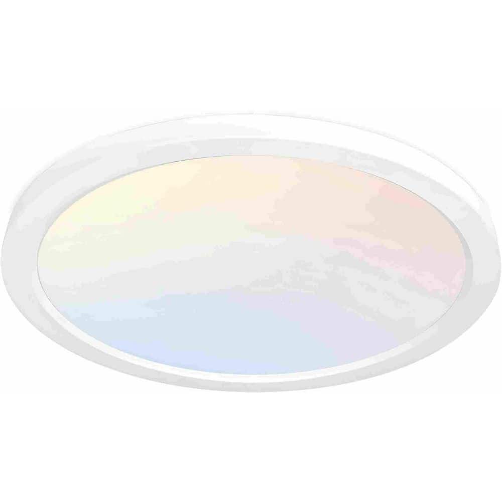 12 in. 24-Watt White Indoor Selectable 3CCT LED Flush Mount Light, 3000K/4000K/5000K, Round Flat Panel Light for Bedroom price history on PriceWatchPro
