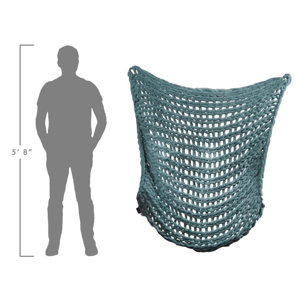 Plush Peacock Chenille Knitted Reversible Throw, 50" x 40"