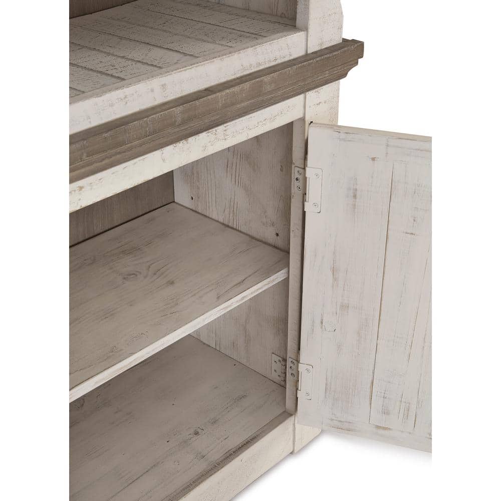 Havalance Weathered Gray & Vintage White Modern Farmhouse Pier Cabinet