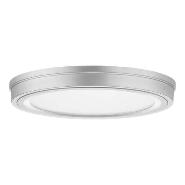 Commercial Electric 12 in. Edgelit Integrated LED Flush Mount Painted BN Finish