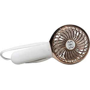 3 Speed Rechargeable Buggy Turbo Fan - White/Rose Gold