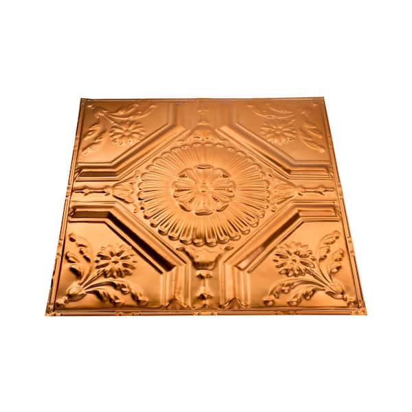Great Lakes Tin Rochester ft. x ft. Lay-In Tin Ceiling Tile in Copper  (20 sq. ft./case) Y5808 The Home Depot