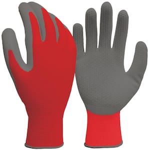 Small Red Honeycomb Grip Latex Coated Glove