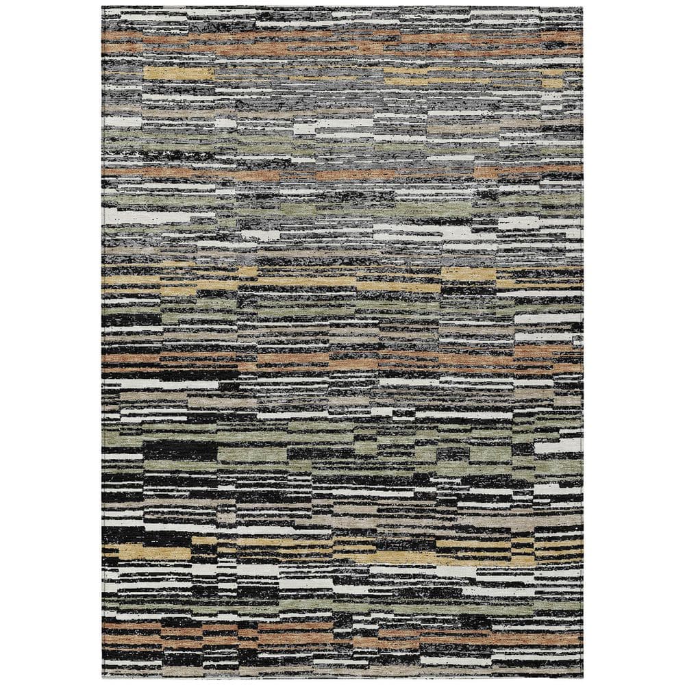 Chantille Machine Washable Indoor/Outdoor Abstract ACN2908 Black 5 ft. x 7 ft. 6 in. Area Rug price history on PriceWatchPro