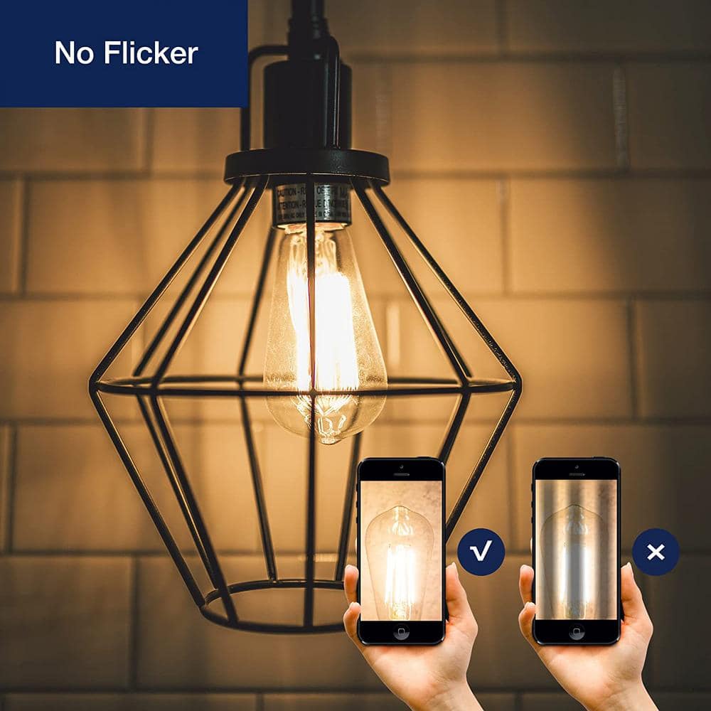 Vintage Edison Clear Glass Dimmable LED Bulbs, Soft White, 4-Pack