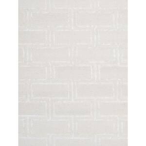 Edgy Ivory 10 ft. x 14 ft. Geometric Bamboo Silk and Wool Area Rug