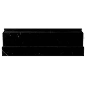 Black Grandis 4 in. x 12 in. Marble Polished Baseboard Tile Trim (3.33 sq. ft./case) 10-Pack
