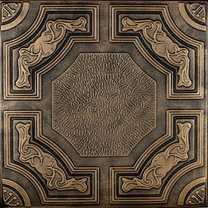 Evergreen Antique Brass 1.6 ft. x 1.6 ft. Decorative Foam Glue Up Ceiling Tile (21.6 sq. ft./Case)