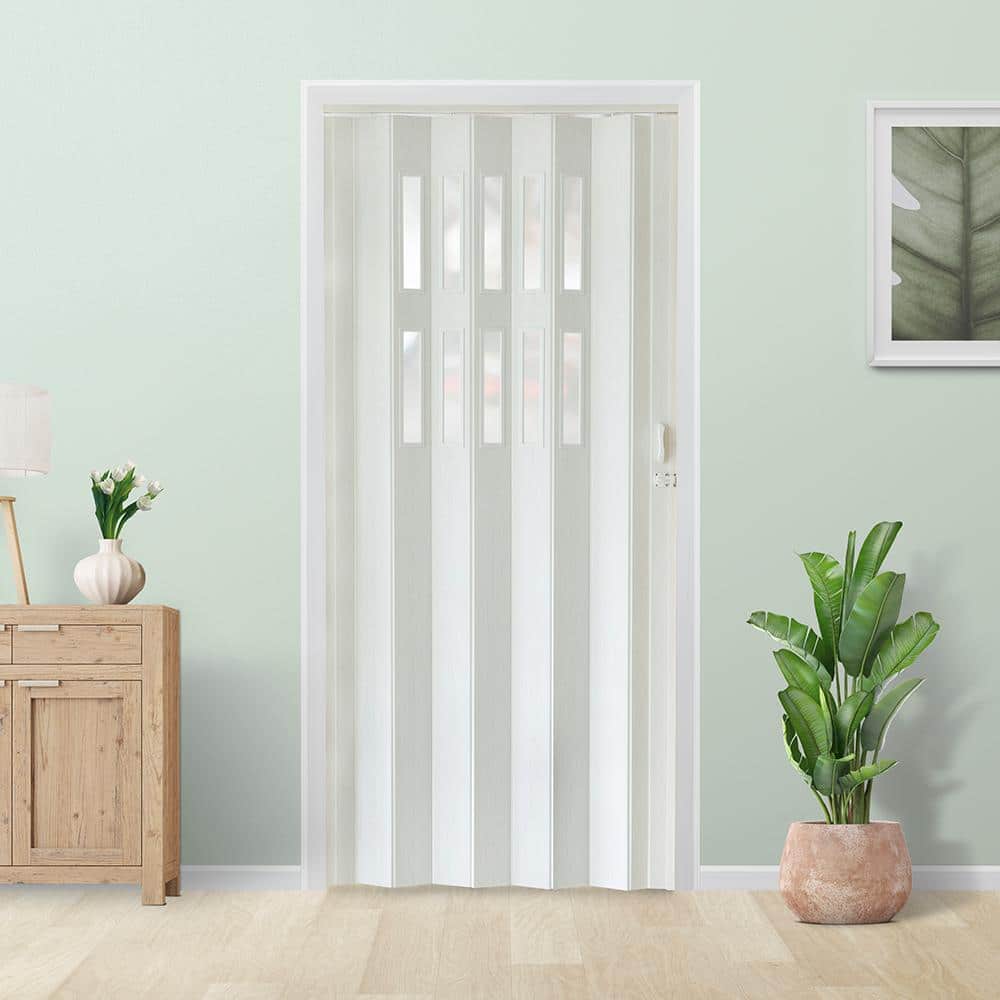 Everbilt Accordion Window Door Scandinavian White 36 in. x 80 in