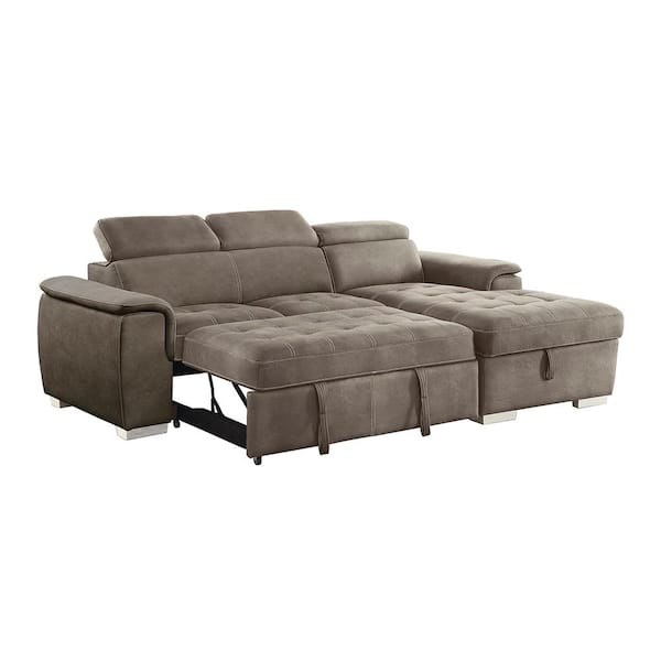 Lazzara Warrick 98 in. Straight Arm 2-piece Microfiber Sectional