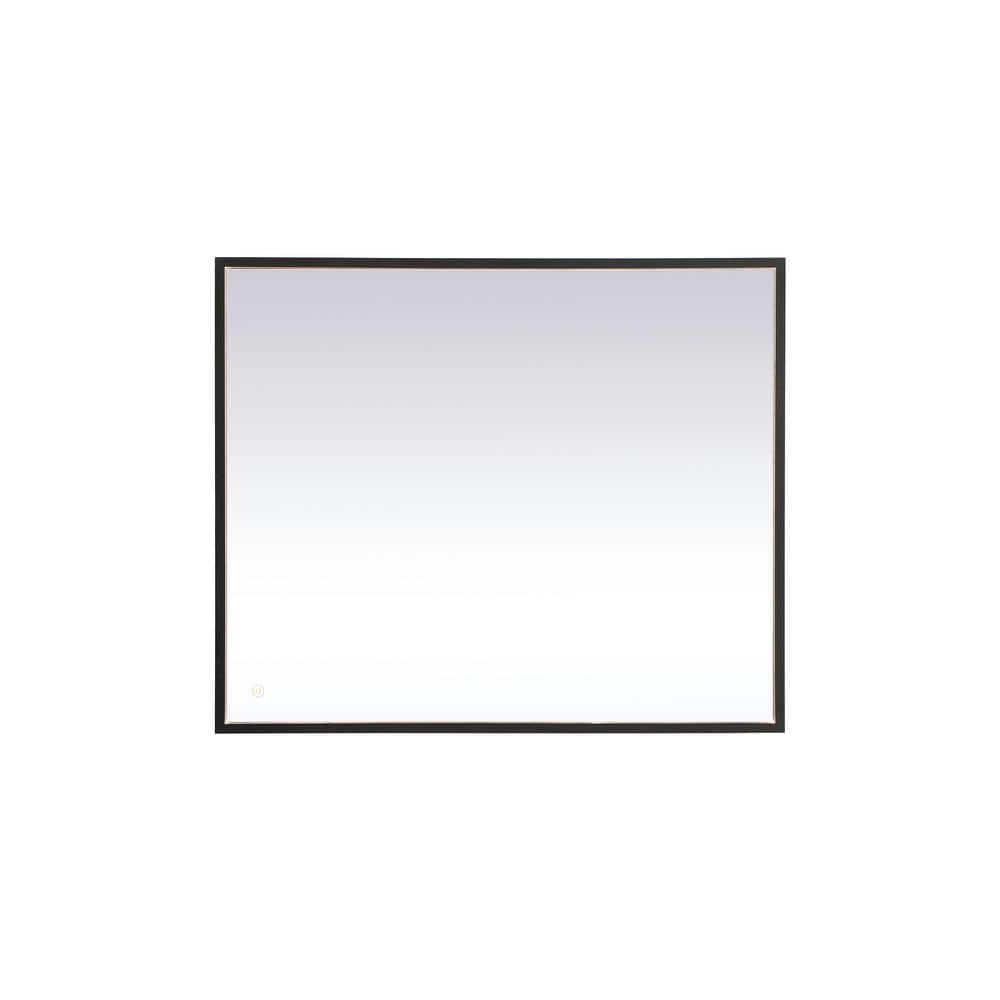Timeless Home 30 in. W x 36 in. H Aluminum Black LED Mirror