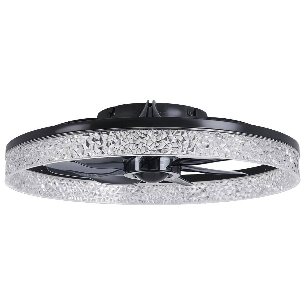 13 in. Indoor Modern Black Low Profile Flush Mount Ceiling Fan with LED Light and Remote Control, Dimmable price history on PriceWatchPro