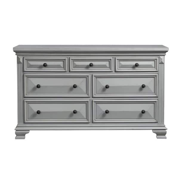 Unbranded Trent 7-Drawer Dresser in Grey