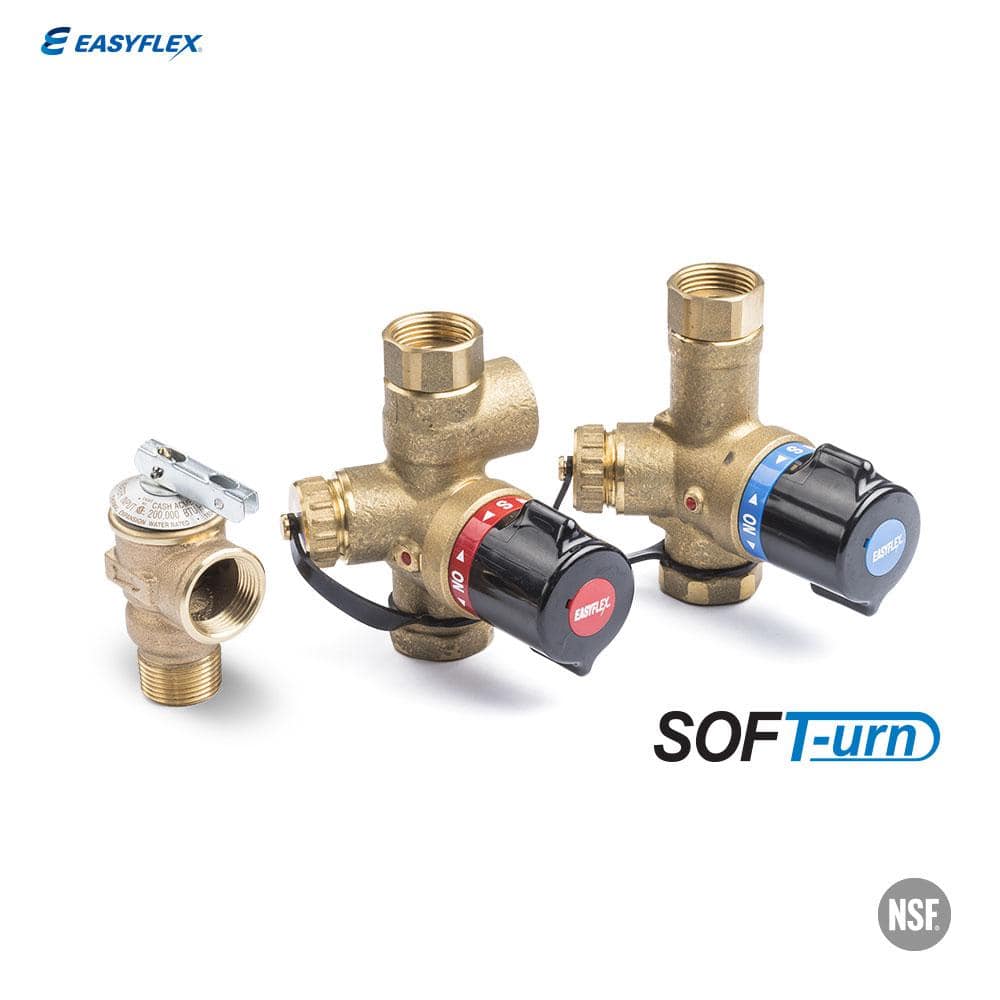 3/4 in. Soft-Urn Tankless Water Heater FIP Service Valve Set with PR Valve -  EasyFlex, EF-ISV-2PR