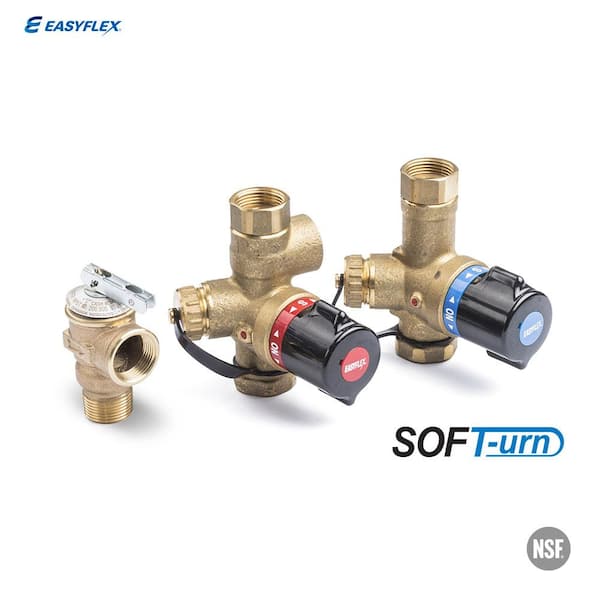 EasyFlex 3/4 in. Soft-Urn Tankless Water Heater FIP Service Valve Set with PR Valve