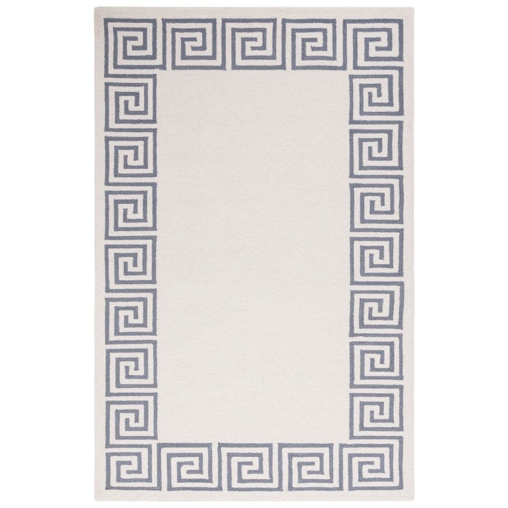 Ivory Maze Rug SAFAVIEH Metro 4 ft. x 6 ft. Ivory/Gray Maze Border Area Rug MET275F-4 ...