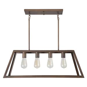 Skyline Ridge Collection 4-Light Oil Rubbed Bronze Island Light with Metal Frame