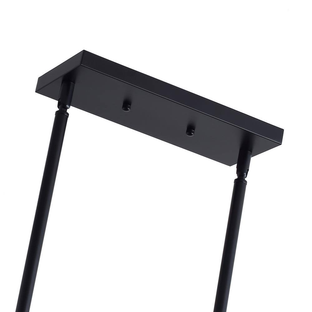 Matte Black 5-Light Glass Shade Kitchen Island Pendant