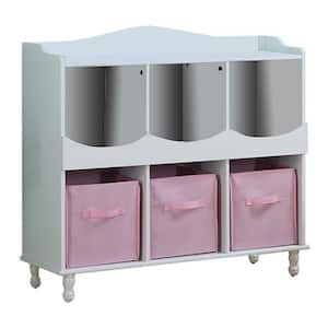 Finish White Material Wood Kids Toy Storage 6-Cubbies Cubby Dimensions: 40 in. W x 12 in. L x 36 in. H
