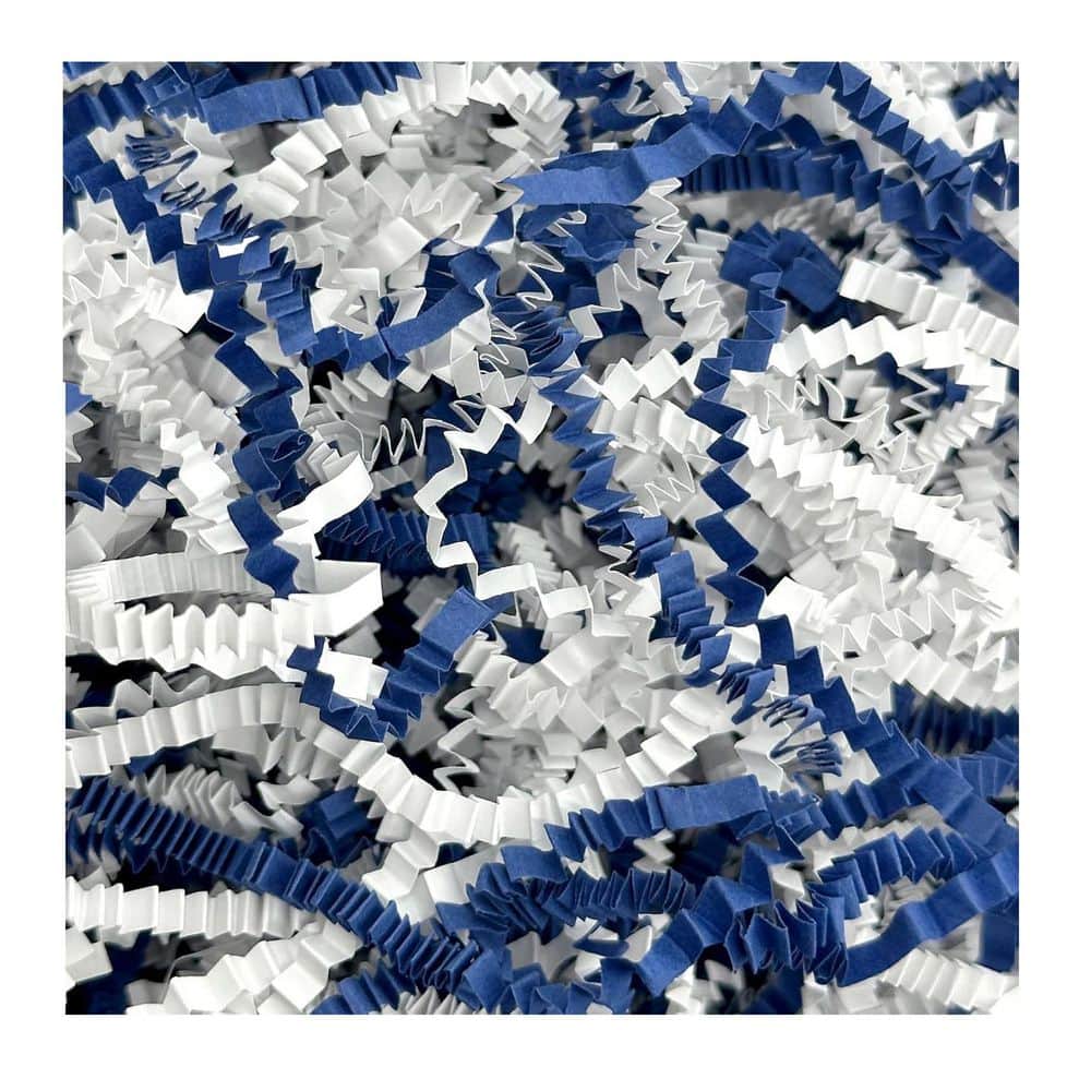 2 lb. Crinkle Cut Paper Shred Filler for Gift Bags and Boxes Blue and White Valentine's Day Party Decor price history on PriceWatchPro